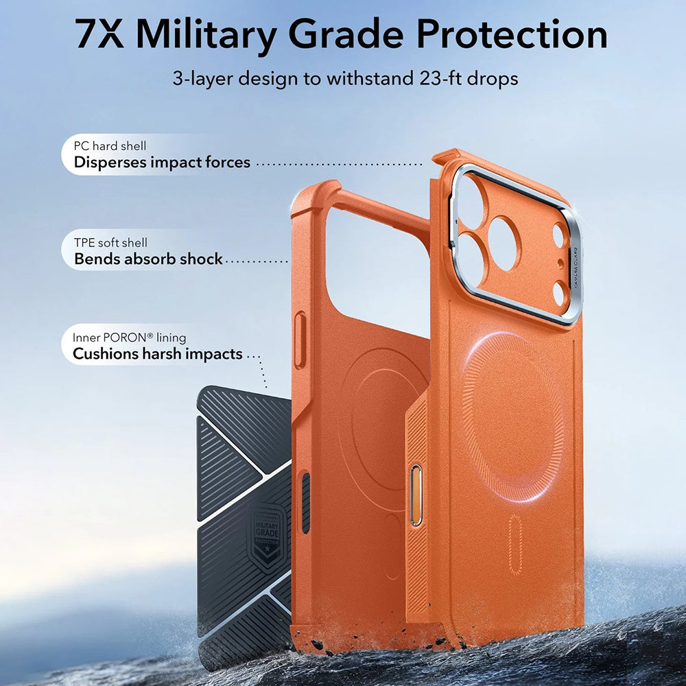 Θήκη MagSafe για Apple iPhone 17 Pro Max, ESR, Cyber Armor Kickstand, Πορτοκαλί