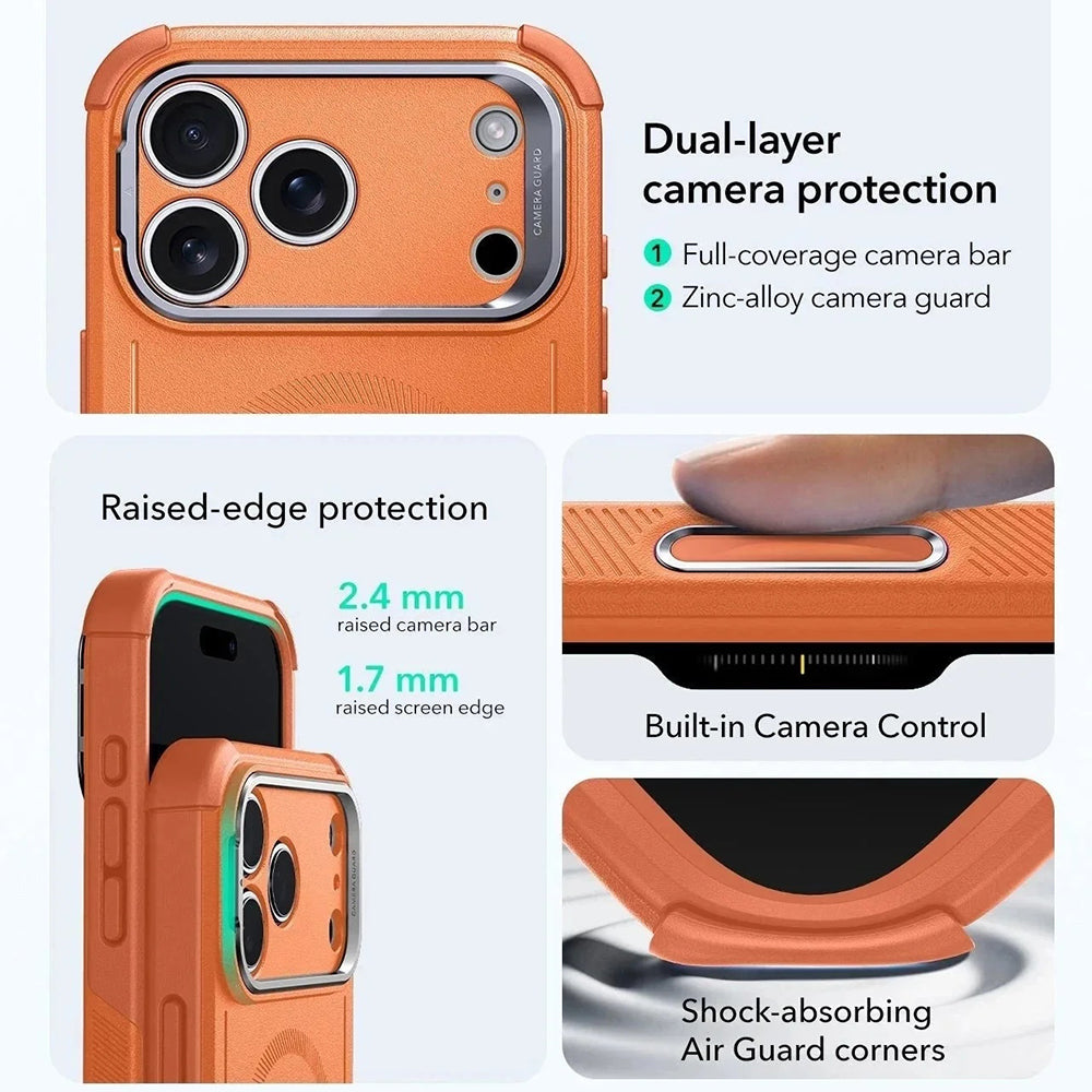 Θήκη MagSafe για Apple iPhone 17 Pro Max, ESR, Cyber Armor Kickstand, Πορτοκαλί