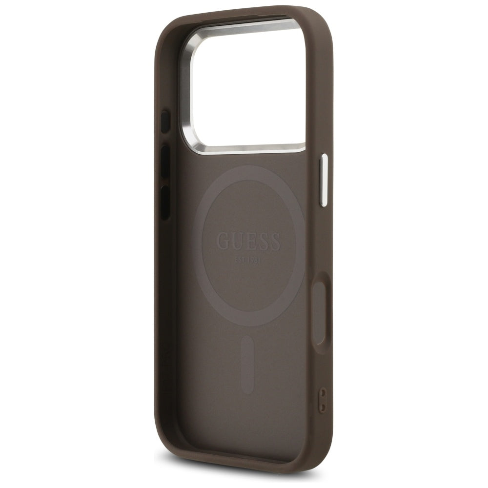 MagSafe Case for Apple iPhone 17 Pro Max, Guess, 4G Classic Logo, Brown
