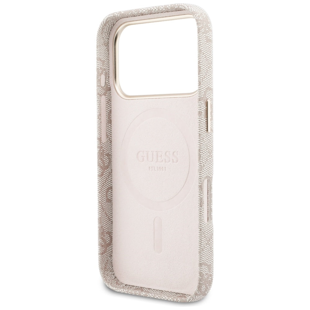 Θήκη MagSafe για Apple iPhone 17 Pro Max, Guess, 4G Script Logo, Ροζ