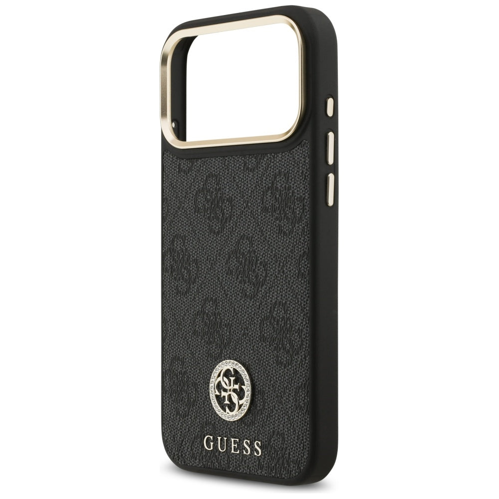 Θήκη MagSafe για Apple iPhone 17 Pro Max, Guess, 4G Strass Logo, Μαύρη
