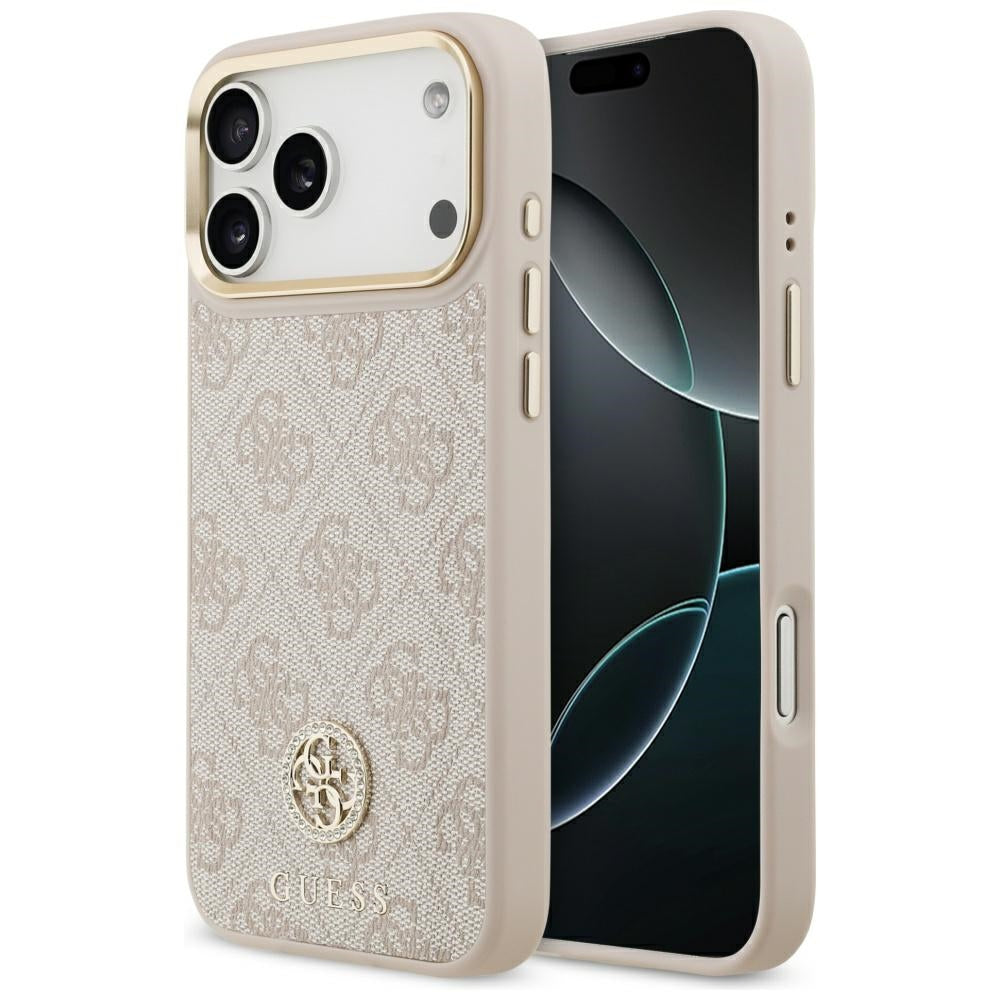 Θήκη MagSafe για Apple iPhone 17 Pro Max, Guess, 4G Strass Logo, Ροζ