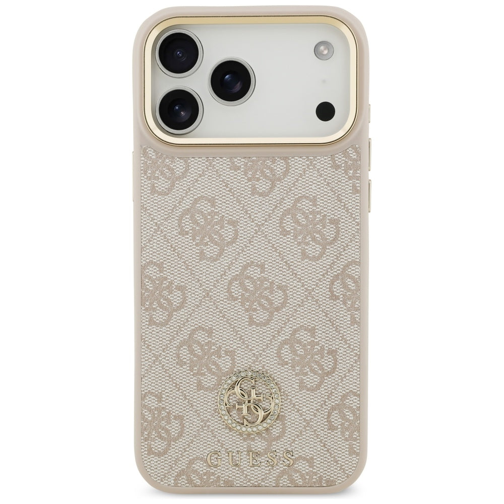 Θήκη MagSafe για Apple iPhone 17 Pro Max, Guess, 4G Strass Logo, Ροζ