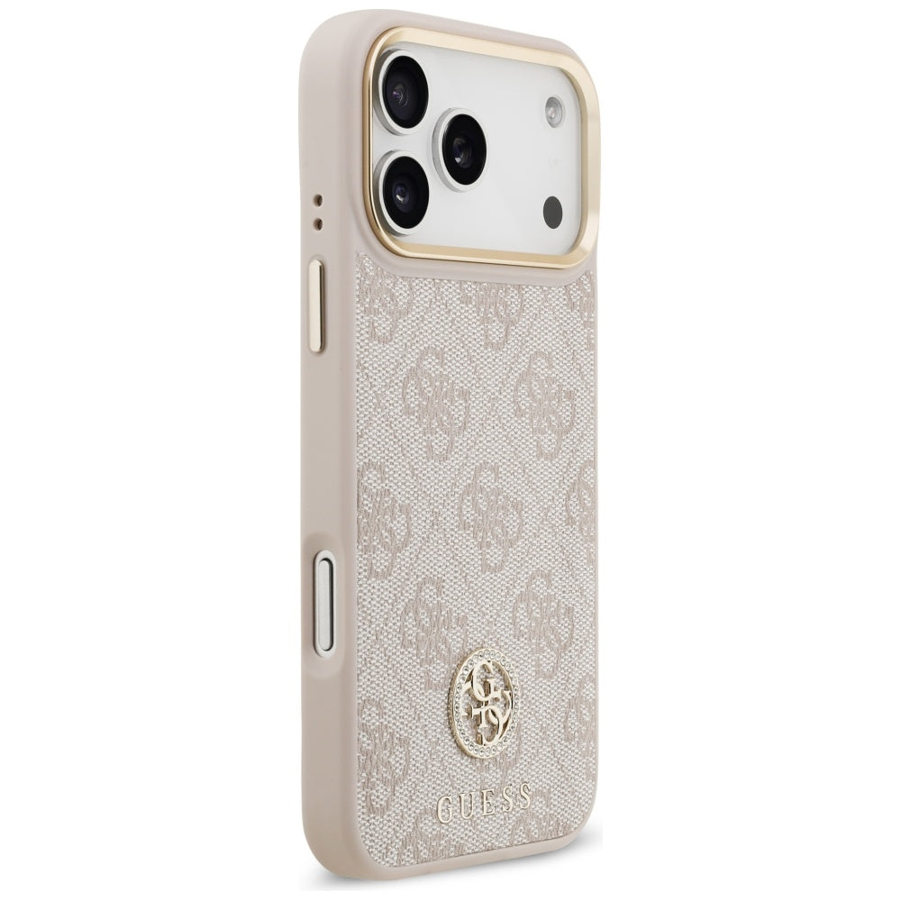 Θήκη MagSafe για Apple iPhone 17 Pro Max, Guess, 4G Strass Logo, Ροζ