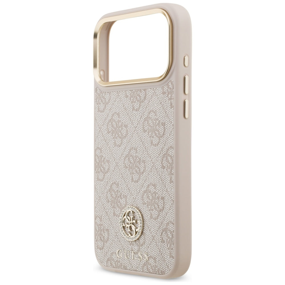 Θήκη MagSafe για Apple iPhone 17 Pro Max, Guess, 4G Strass Logo, Ροζ
