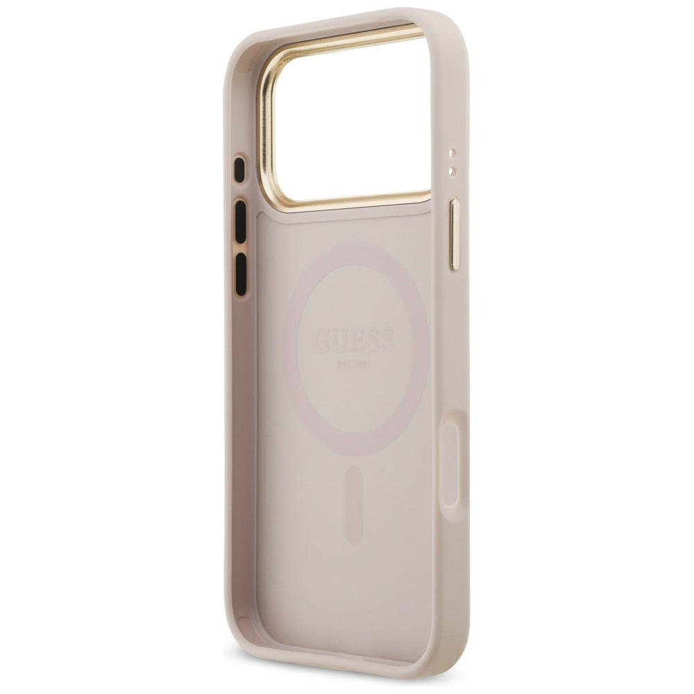 Θήκη MagSafe για Apple iPhone 17 Pro Max, Guess, 4G Strass Logo, Ροζ