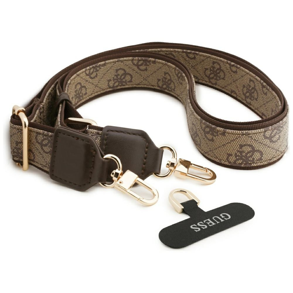 Θήκη MagSafe για Apple iPhone 17 Pro Max, Guess, 4G Strass Logo with Big Strap, Καφέ