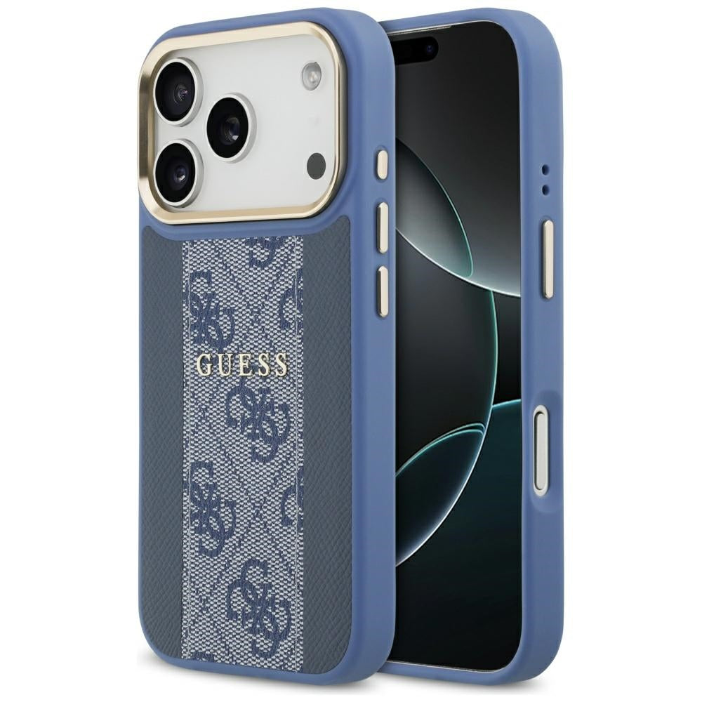 MagSafe Case for Apple iPhone 17 Pro Max, Guess, 4G Stripe, Blue