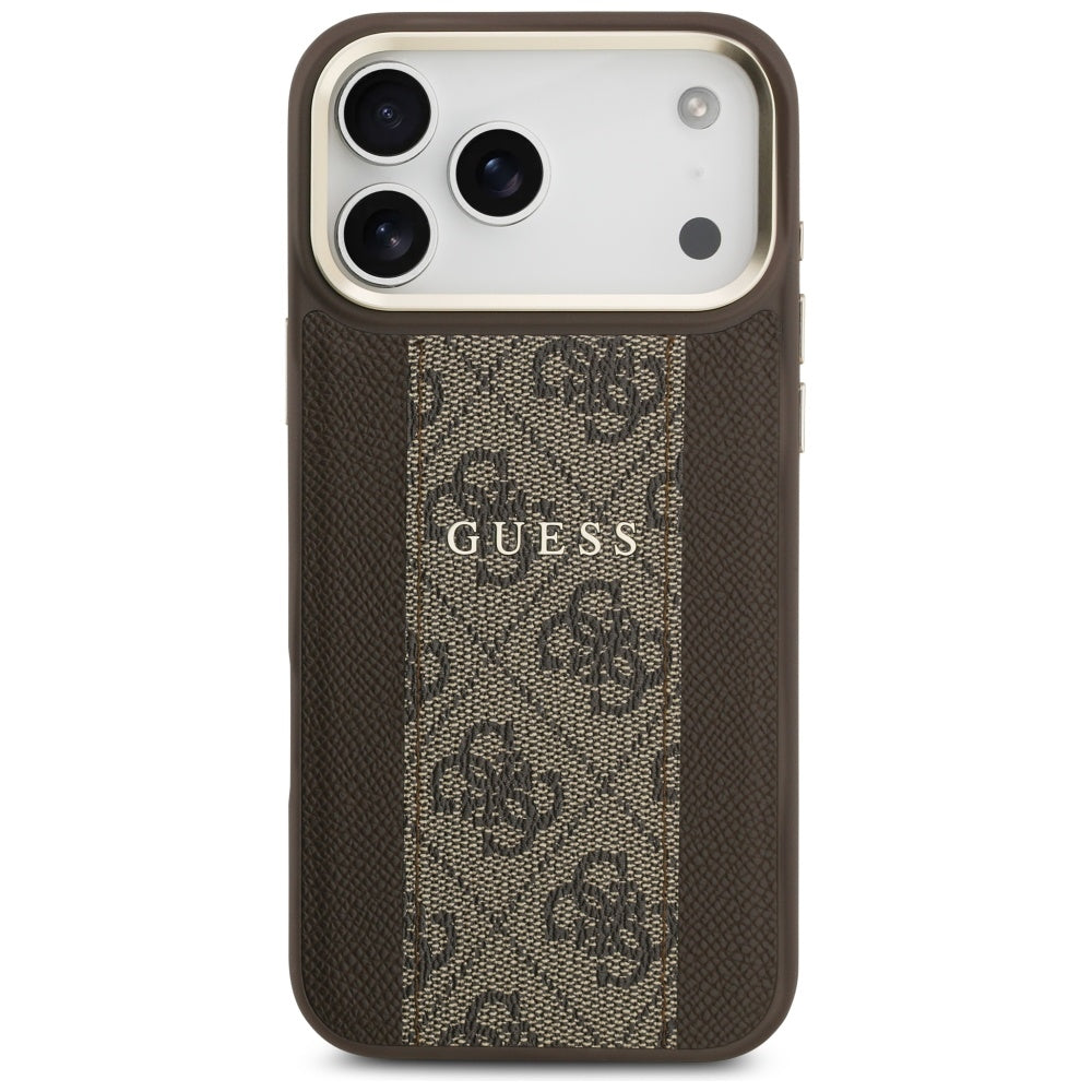 Θήκη MagSafe για Apple iPhone 17 Pro Max, Guess, 4G Stripe, Καφέ