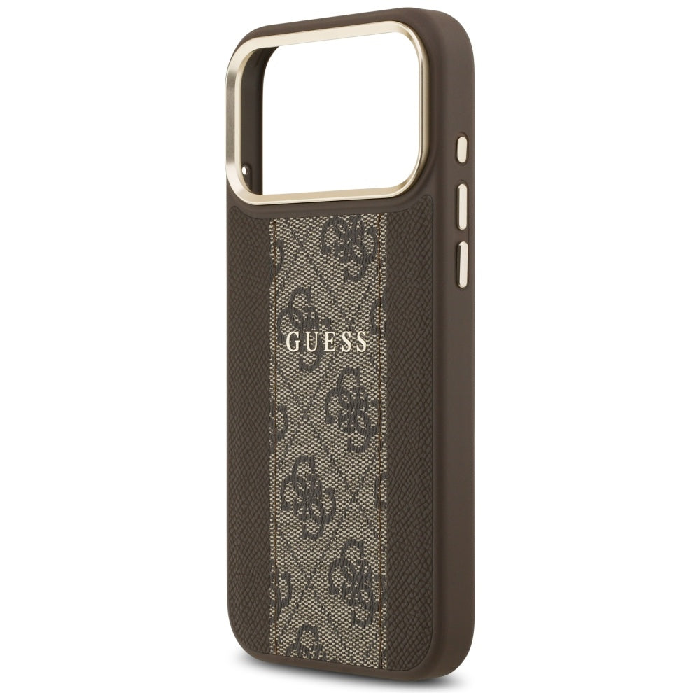 Θήκη MagSafe για Apple iPhone 17 Pro Max, Guess, 4G Stripe, Καφέ