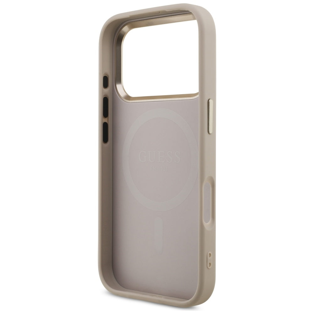 Θήκη MagSafe για Apple iPhone 17 Pro Max, Guess, 4G Triangle Logo, Ροζ Χρυσό