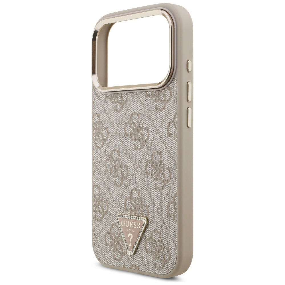Θήκη MagSafe για Apple iPhone 17 Pro Max, Guess, 4G Triangle Logo, Ροζ Χρυσό