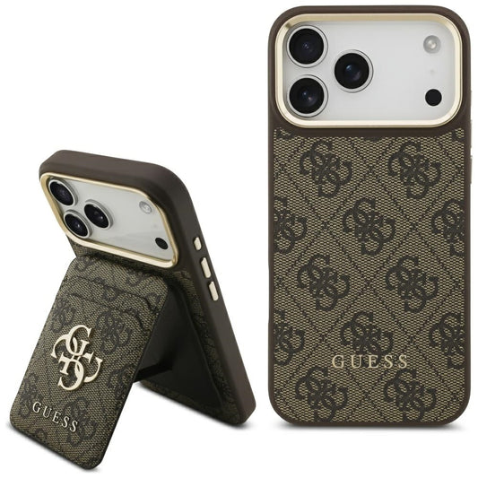 MagSafe Case for Apple iPhone 17 Pro Max, Guess, 4G Card Slot, Brown