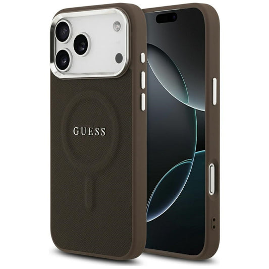 MagSafe Case for Apple iPhone 17 Pro Max, Guess, Classic Logo, Brown