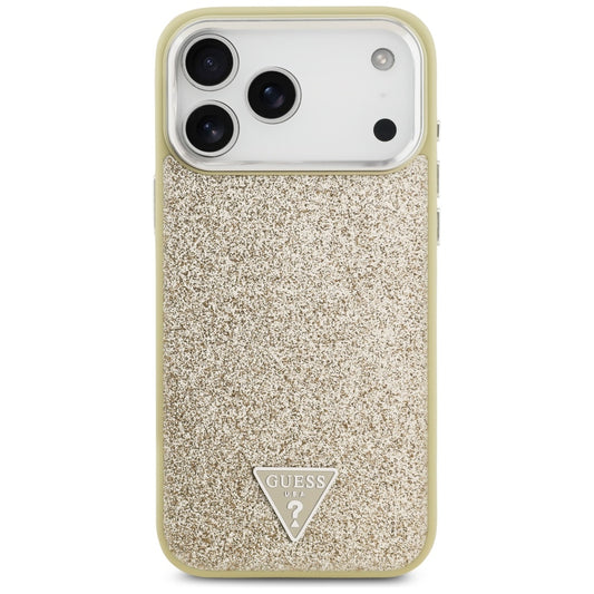 Θήκη MagSafe για Apple iPhone 17 Pro Max, Guess, Glitter Triangle Logo, Χρυσή