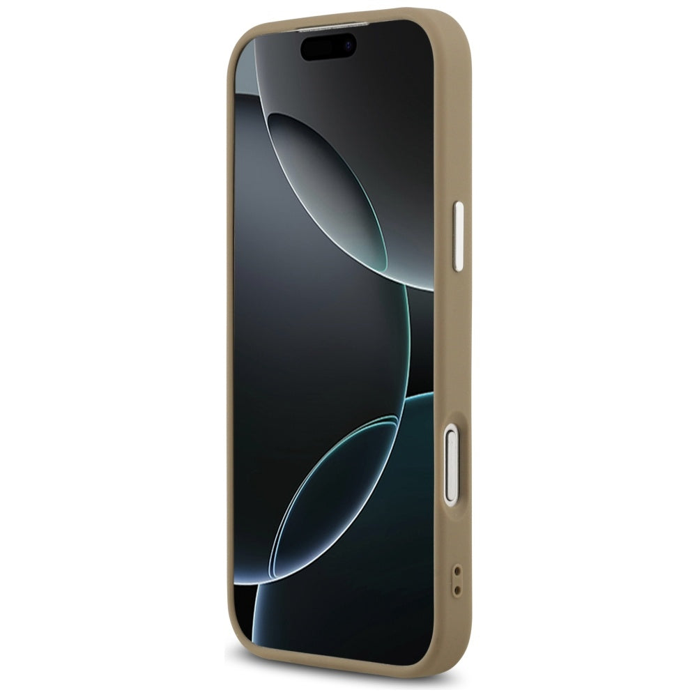 Θήκη MagSafe για Apple iPhone 17 Pro Max, Guess, Grained Triangle Logo, Καφέ