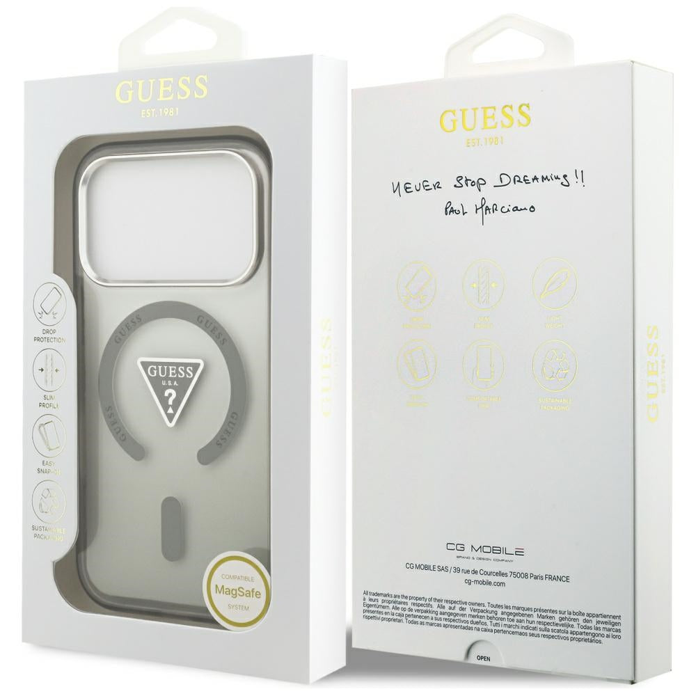 Θήκη MagSafe για Apple iPhone 17 Pro Max, Guess, IML Gradient Triangle Logo, Χακί