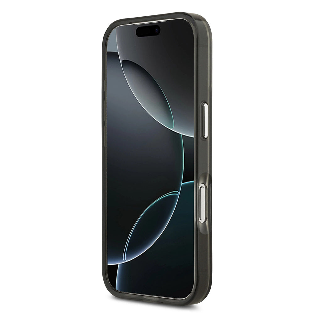 Θήκη MagSafe για Apple iPhone 17 Pro Max, Guess, IML Gradient Triangle Logo, Μαύρη Ασημί