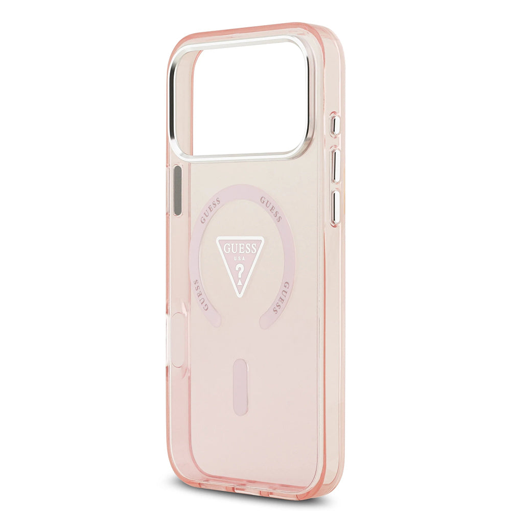 Θήκη MagSafe για Apple iPhone 17 Pro Max, Guess, IML Gradient Triangle Logo, Ροζ