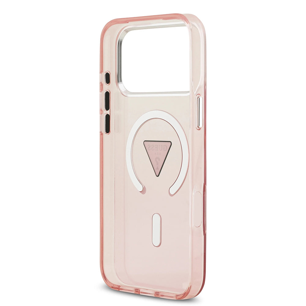 Θήκη MagSafe για Apple iPhone 17 Pro Max, Guess, IML Gradient Triangle Logo, Ροζ