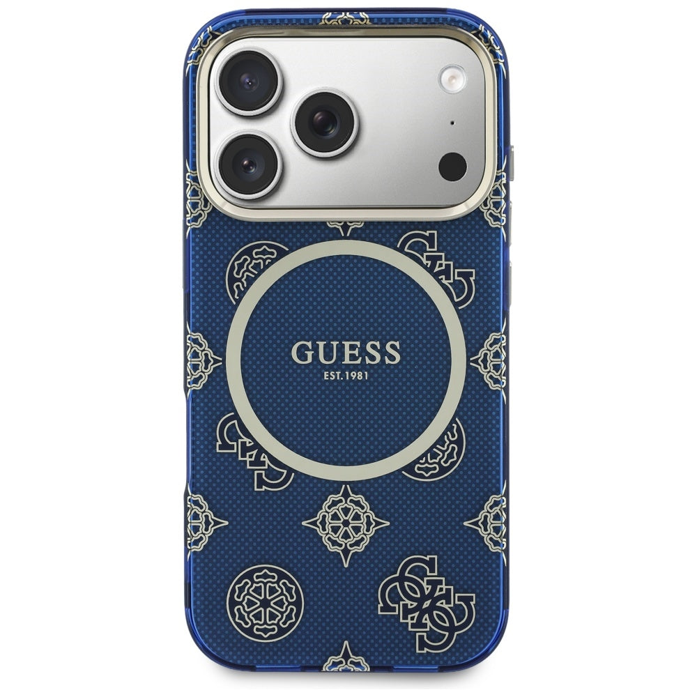 Θήκη MagSafe για Apple iPhone 17 Pro Max, Guess, IML Peony Dot, Μπλε
