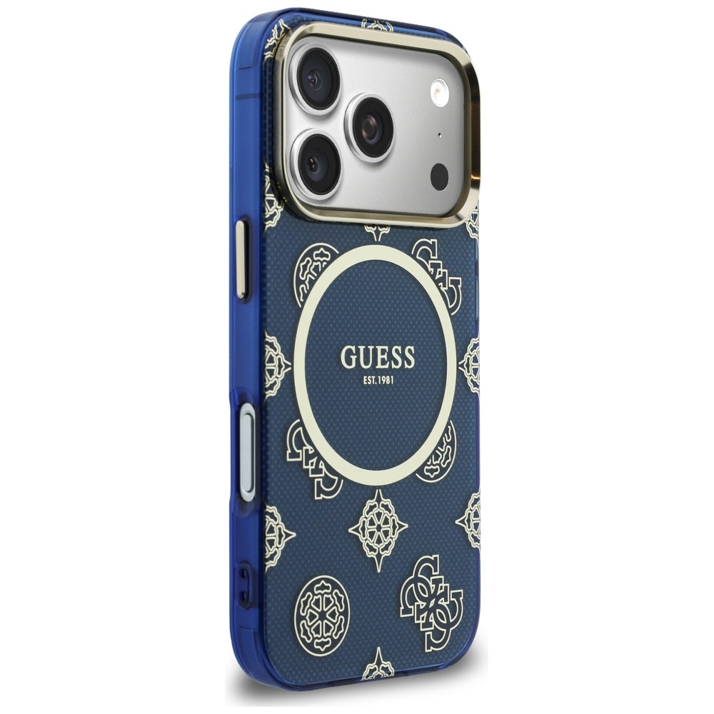 Θήκη MagSafe για Apple iPhone 17 Pro Max, Guess, IML Peony Dot, Μπλε