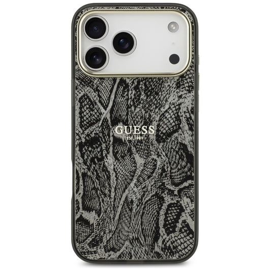 Θήκη MagSafe για Apple iPhone 17 Pro Max, Guess, Python Pattern, Μαύρη