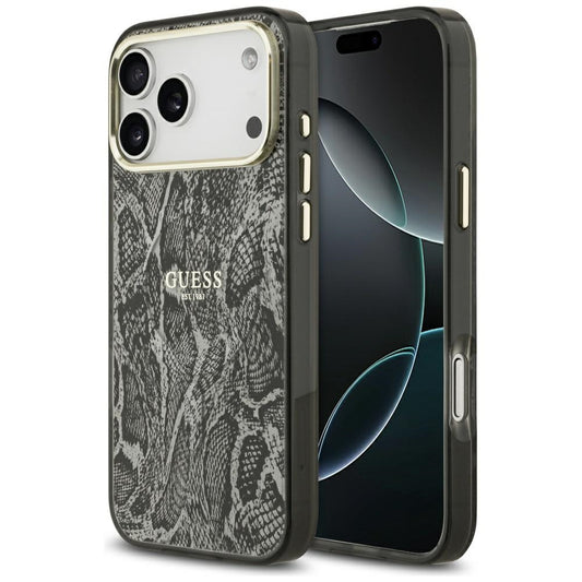 Θήκη MagSafe για Apple iPhone 17 Pro Max, Guess, Python Pattern, Μαύρη