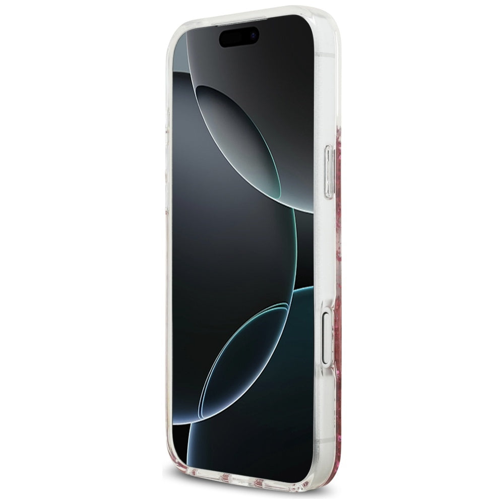 Θήκη MagSafe για Apple iPhone 17 Pro Max, Guess, Glitter με Ρητίνη στο Πάτο, Ροζ