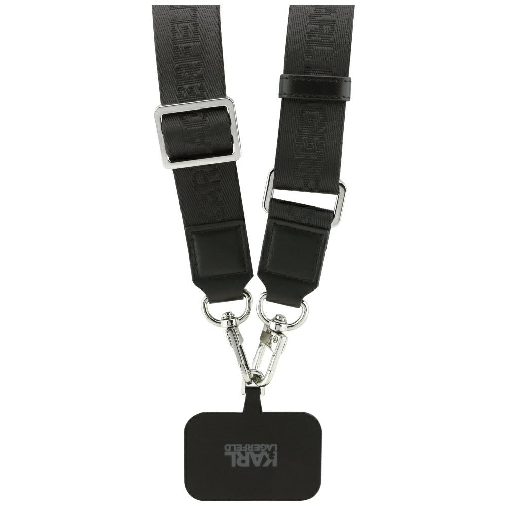 Θήκη MagSafe για Apple iPhone 17 Pro Max, Karl Lagerfeld, Big Strap Choupette Metal Logo, Μαύρη