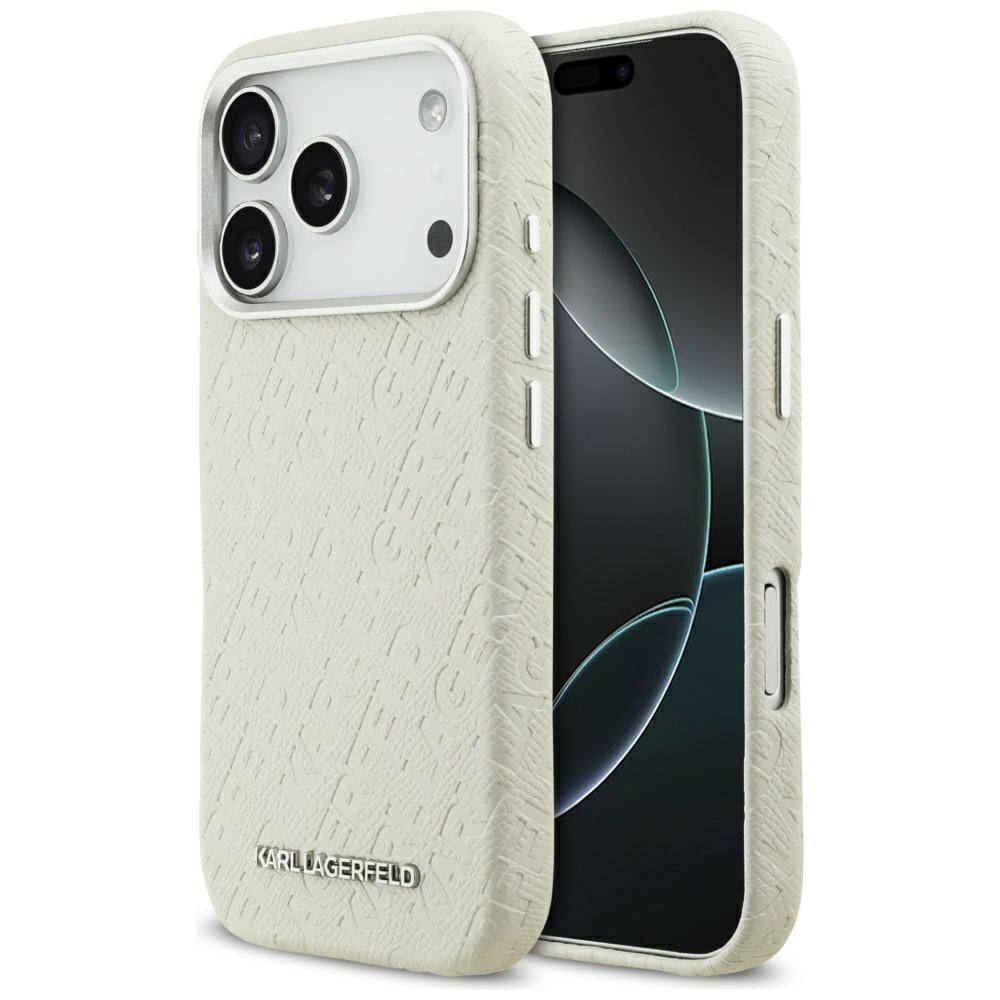 Θήκη MagSafe για Apple iPhone 17 Pro Max, Karl Lagerfeld, FW Stamped Karl, Μπεζ