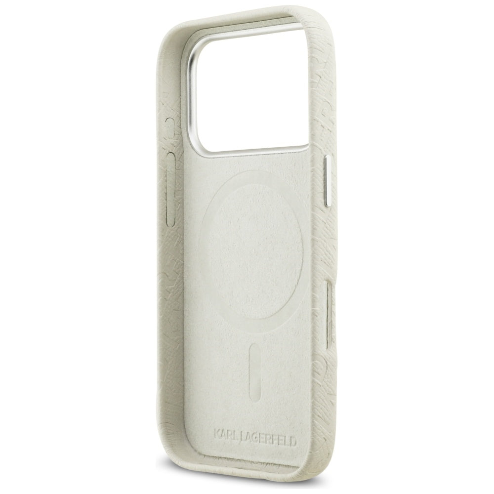 Θήκη MagSafe για Apple iPhone 17 Pro Max, Karl Lagerfeld, FW Stamped Karl, Μπεζ