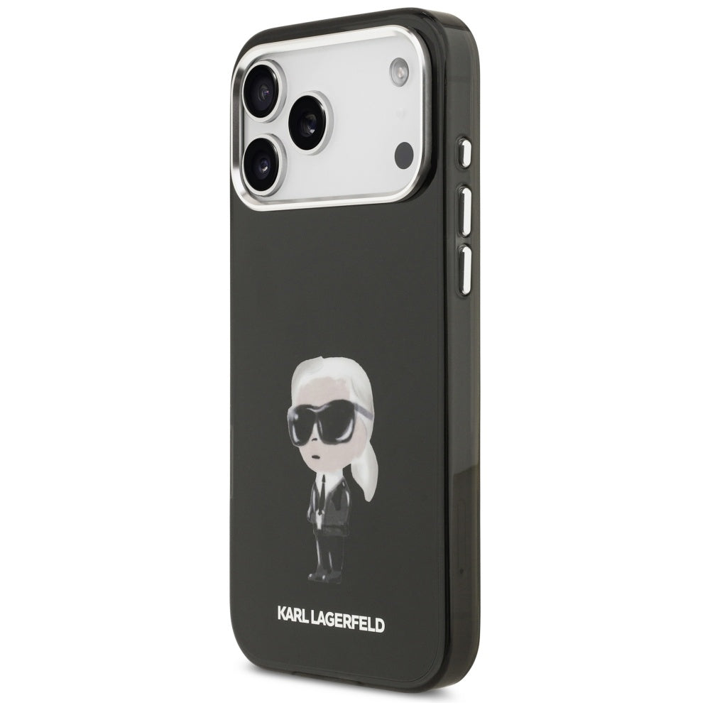 Θήκη MagSafe για Apple iPhone 17 Pro Max, Karl Lagerfeld, IML Aquarelle Karl Ikonik, Μαύρη
