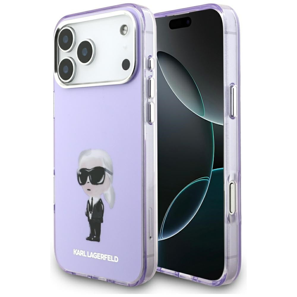 Θήκη MagSafe για Apple iPhone 17 Pro Max, Karl Lagerfeld, IML Aquarelle Logo Karl, Μωβ