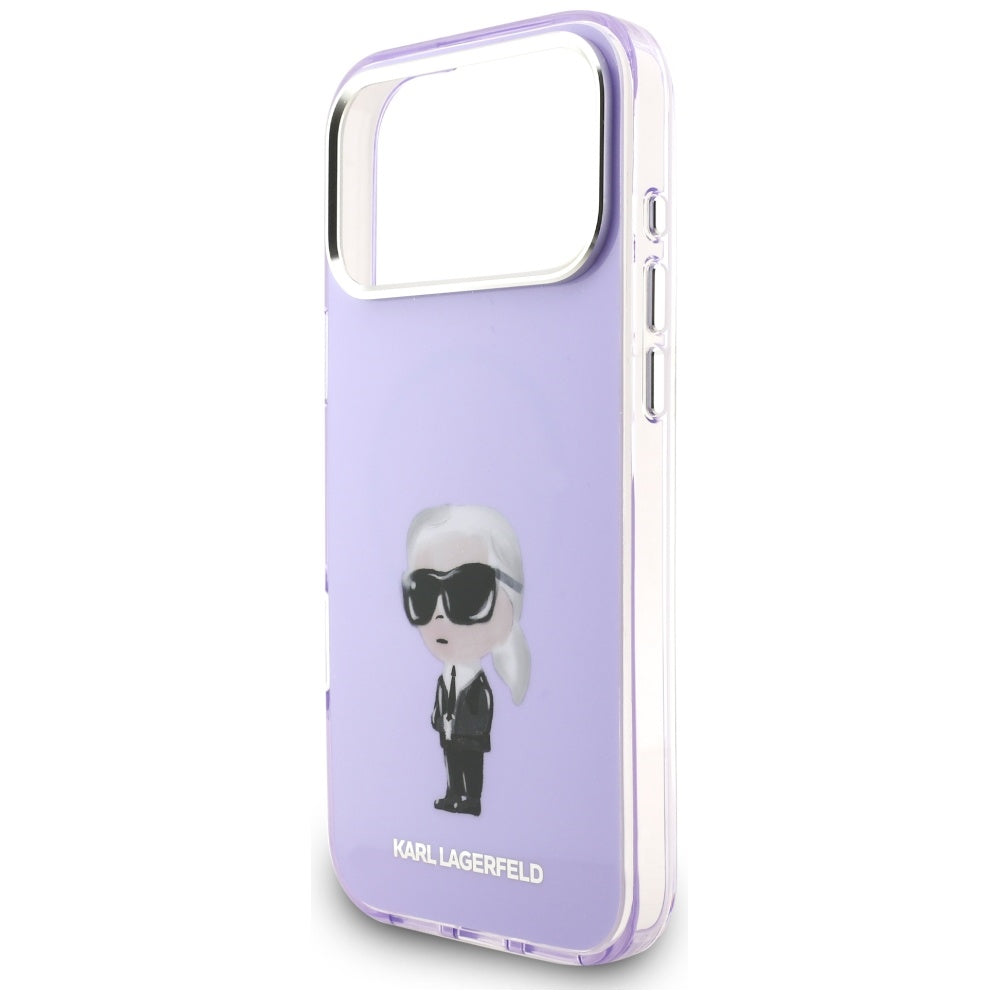 Θήκη MagSafe για Apple iPhone 17 Pro Max, Karl Lagerfeld, IML Aquarelle Logo Karl, Μωβ