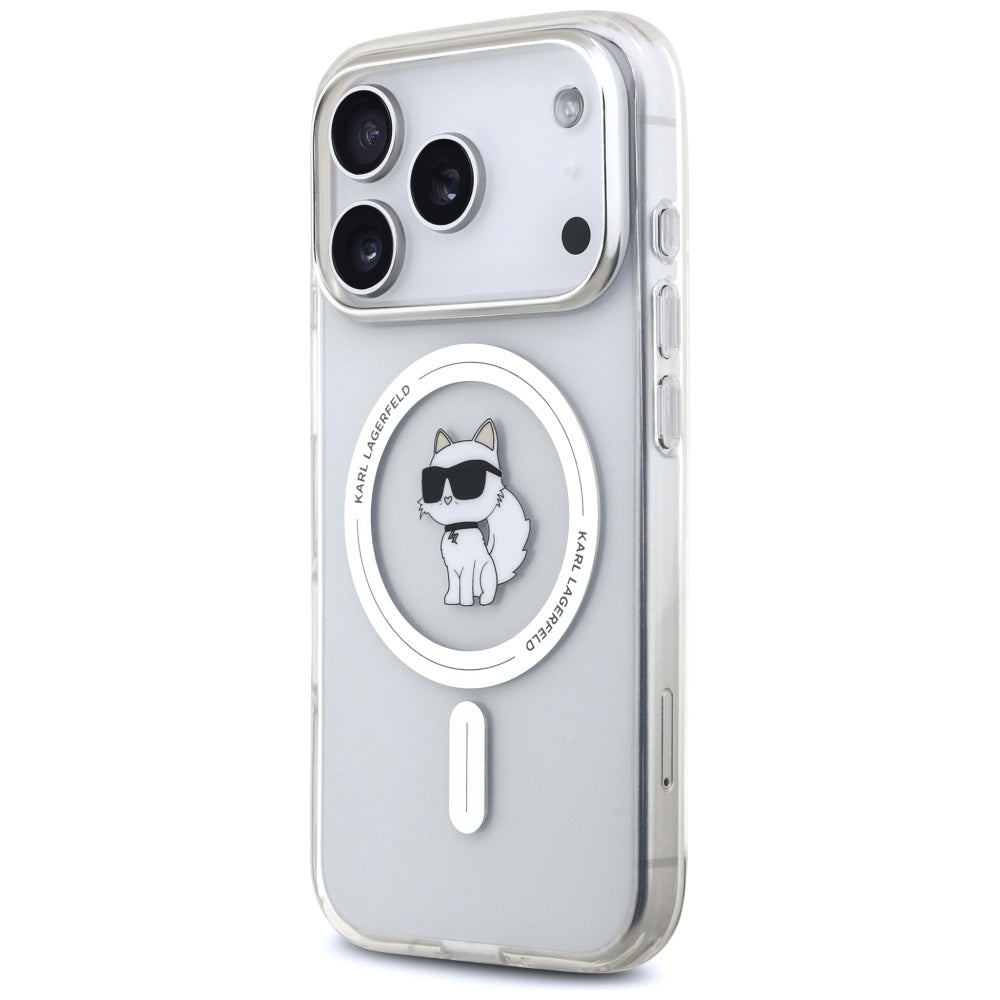 MagSafe Case for Apple iPhone 17 Pro Max, Karl Lagerfeld, IML Choupette, Transparent