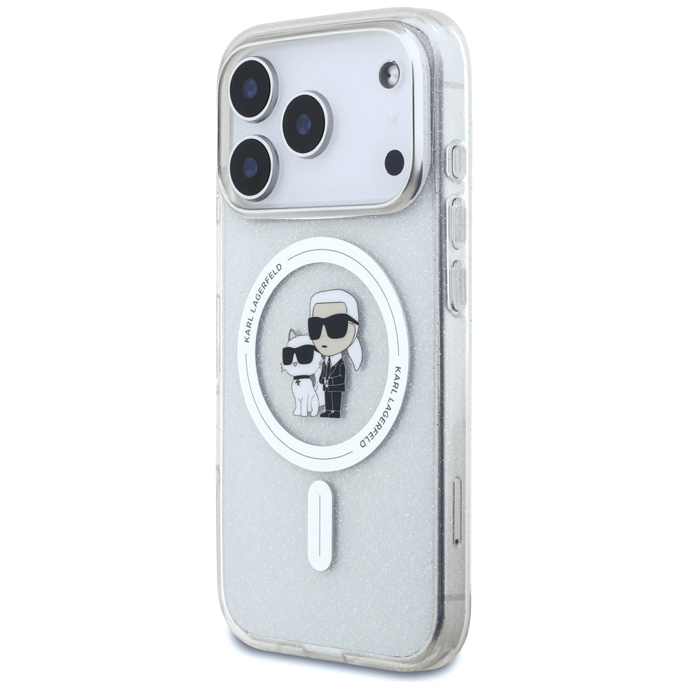 Θήκη MagSafe για Apple iPhone 17 Pro Max, Karl Lagerfeld, IML Glitter Karl & Choupette, Διάφανη
