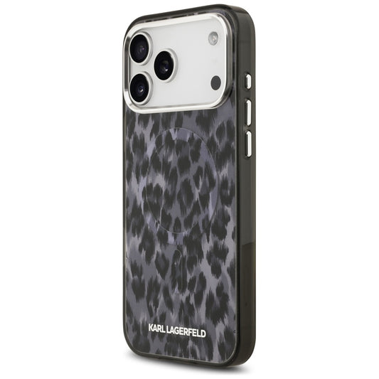 MagSafe Case for Apple iPhone 17 Pro Max, Karl Lagerfeld, IML Leopard Pattern, Black
