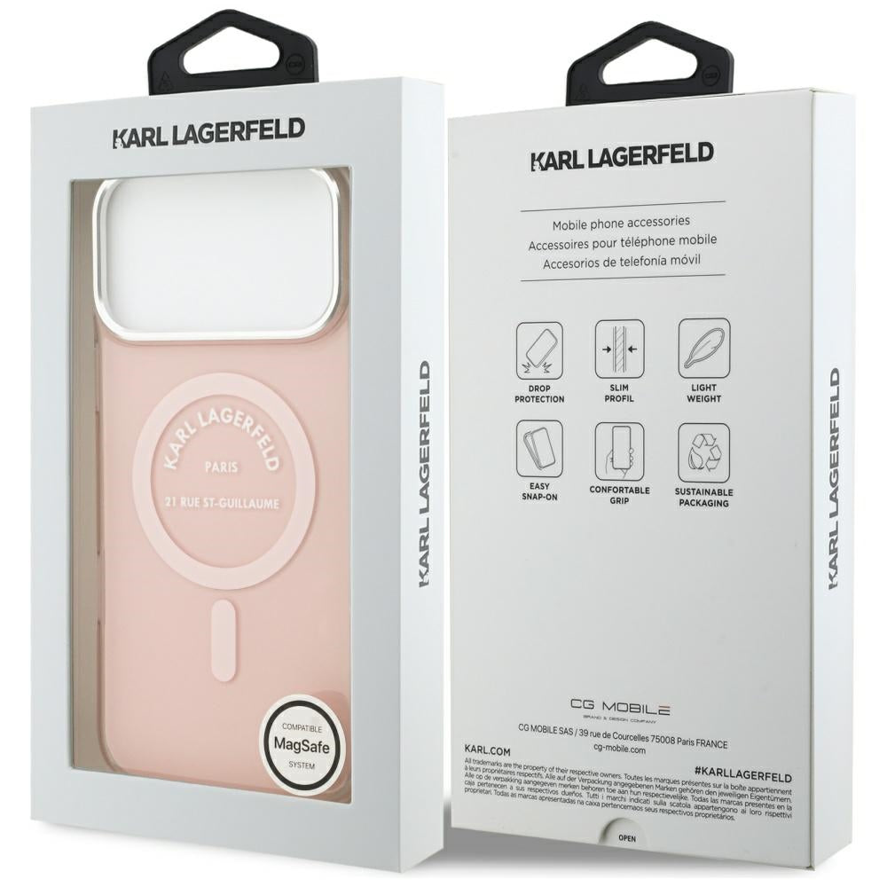 Θήκη MagSafe για Apple iPhone 17 Pro Max, Karl Lagerfeld, IML Logo RSG, Ροζ
