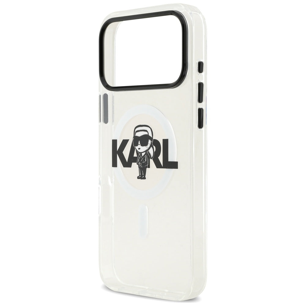 MagSafe Case for Apple iPhone 17 Pro Max, Karl Lagerfeld, IML Sketch Logo Karl, Transparent