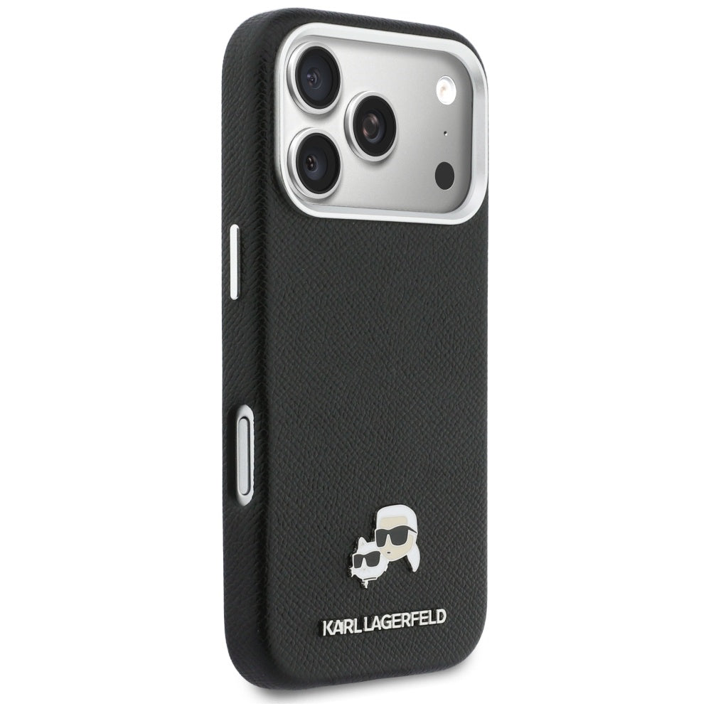 Θήκη MagSafe για Apple iPhone 17 Pro Max, Karl Lagerfeld, Karl & Choupette Head's Pin, Μαύρη