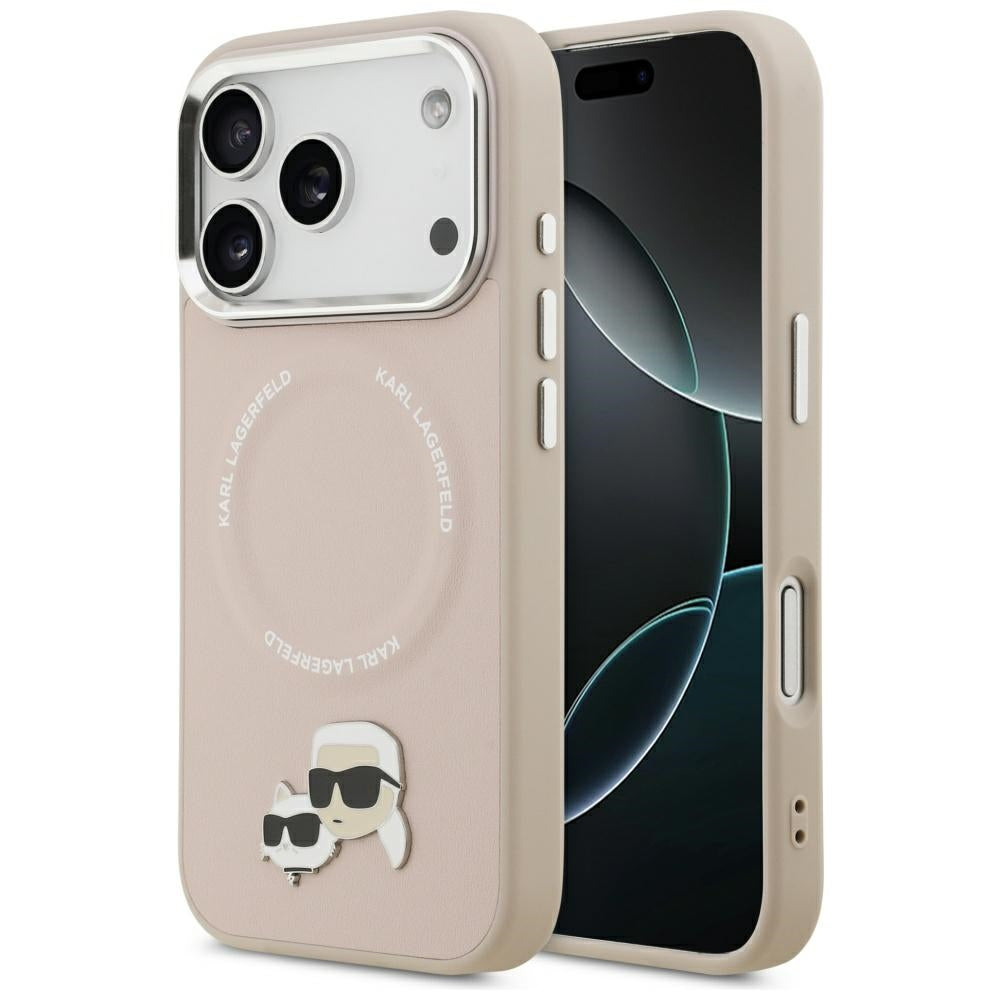 Θήκη MagSafe για Apple iPhone 17 Pro Max, Karl Lagerfeld, Karl & Choupette Pins, Ροζ