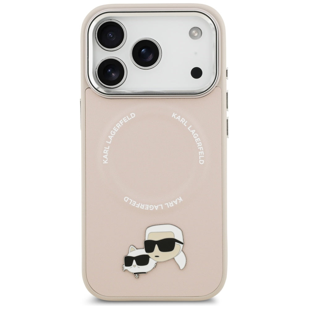 Θήκη MagSafe για Apple iPhone 17 Pro Max, Karl Lagerfeld, Karl & Choupette Pins, Ροζ
