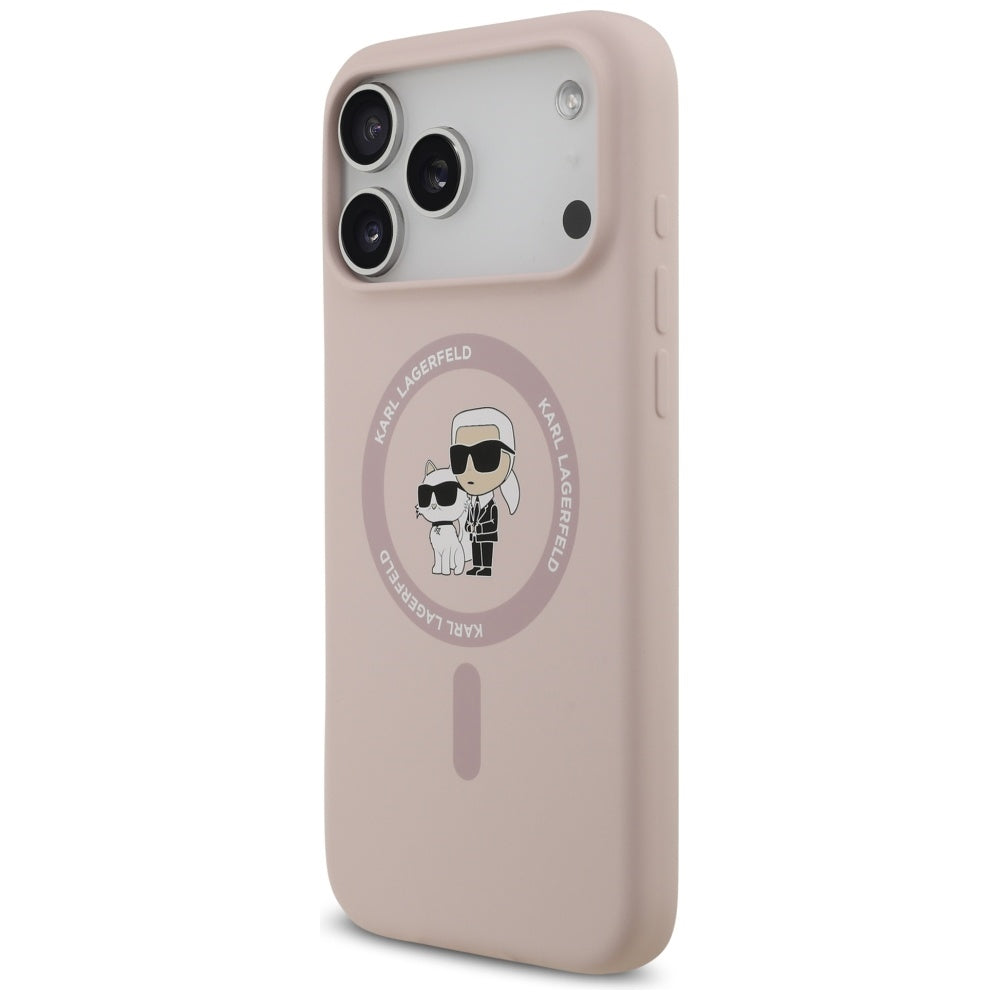Θήκη MagSafe για Apple iPhone 17 Pro Max, Karl Lagerfeld, Ring Karl & Choupette, Ροζ