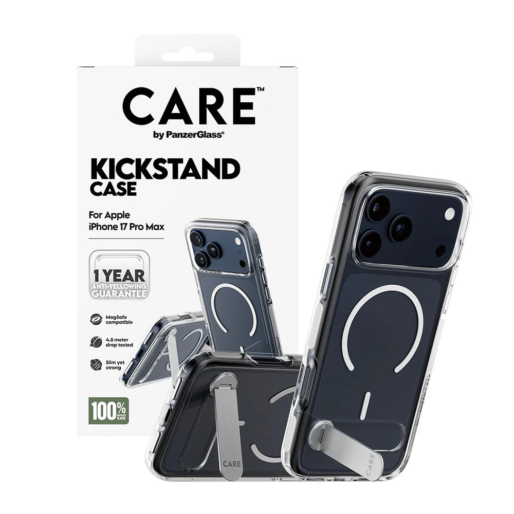 Θήκη MagSafe για Apple iPhone 17 Pro Max, PanzerGlass, με Χαρακτηριστικό Kickstand, Διάφανη Λευκή