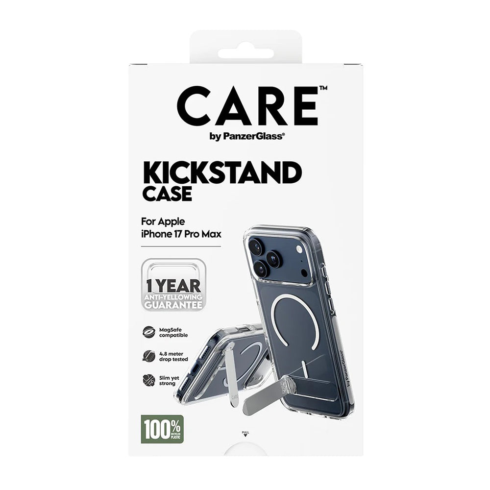 Θήκη MagSafe για Apple iPhone 17 Pro Max, PanzerGlass, με Χαρακτηριστικό Kickstand, Διάφανη Λευκή