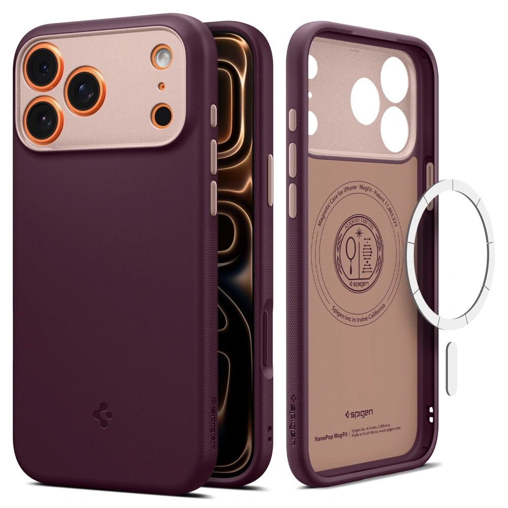 Θήκη MagSafe για Apple iPhone 17 Pro, Spigen, Caseology Nano Pop, Βυσσινί ACS10327