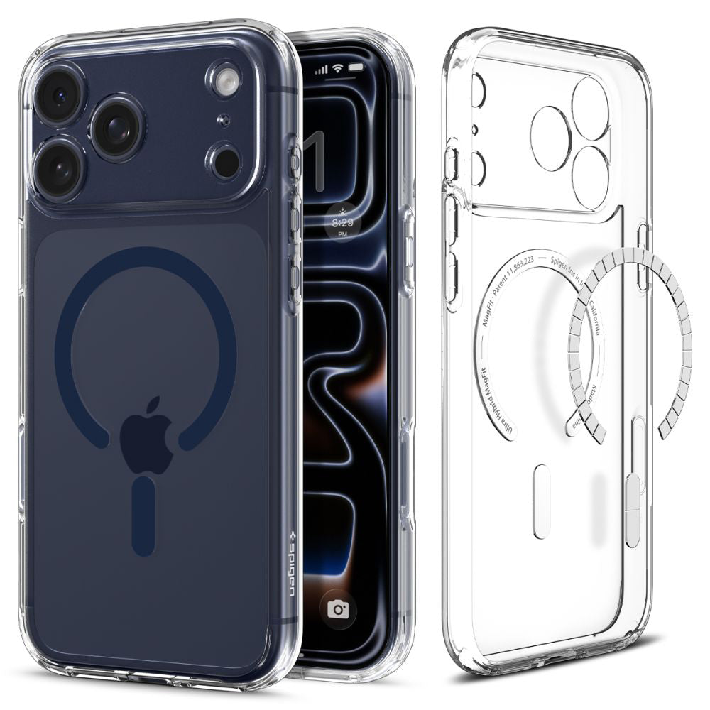 Θήκη MagSafe για Apple iPhone 17 Pro, Spigen, Ultra Hybrid, Διάφανη Ναυτικό ACS11111