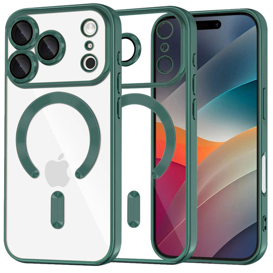 Θήκη MagSafe για Apple iPhone 17 Pro, Techsuit, Luxury Crystal, Σκούρο Πράσινο