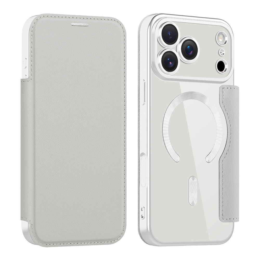 Θήκη MagSafe για Apple iPhone 17 Pro, Techsuit, SmartMag Book, Γκρι
